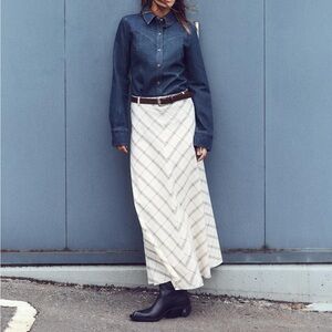 Zara plaid maxi skirt without belt